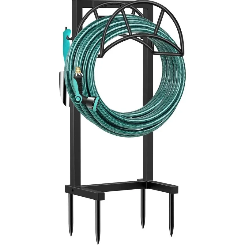 Garden Water Pipe Holder Water Pipe Scroll Holder with Hook, Pipe Storage Organizer, Holds 160ft Water Pipes