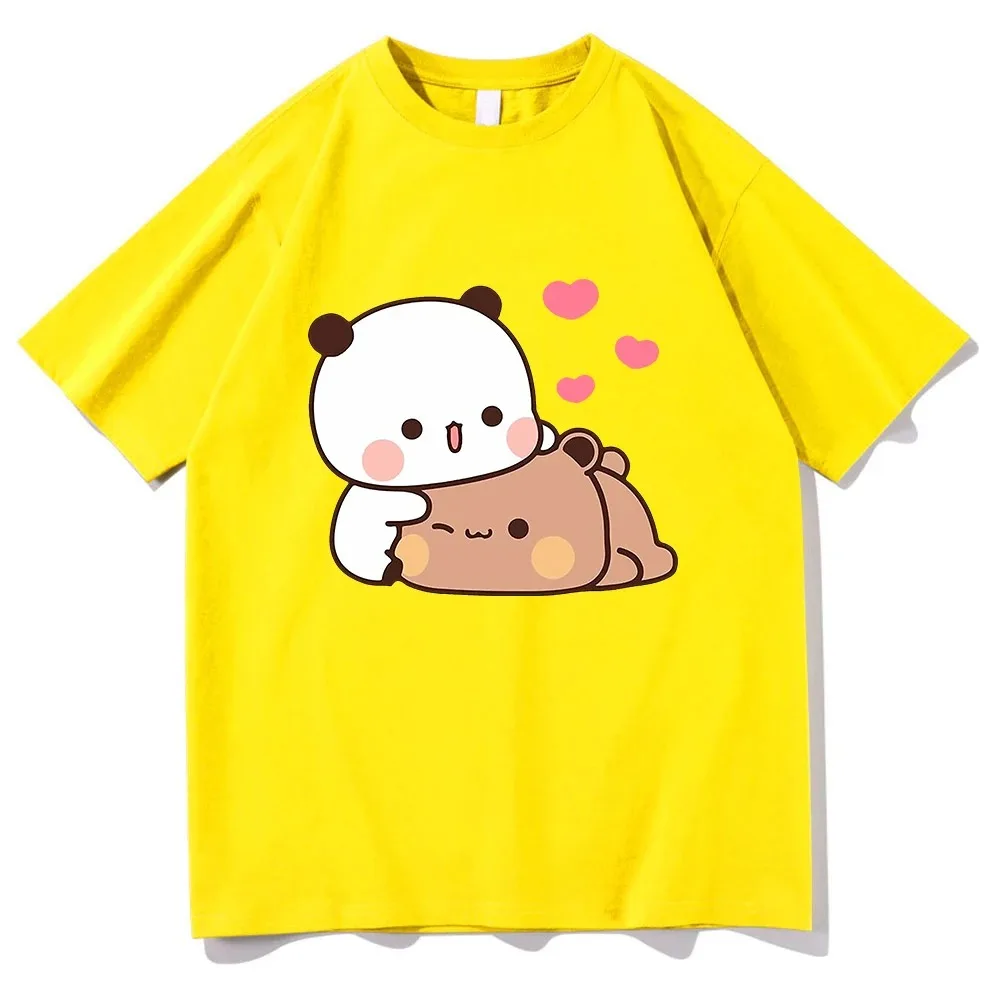 Panda Bear Bubu e Dudu Pattern Print t-shirt ragazzi e ragazze cotone girocollo a maniche corte Top t-shirt Casual carina per bambini