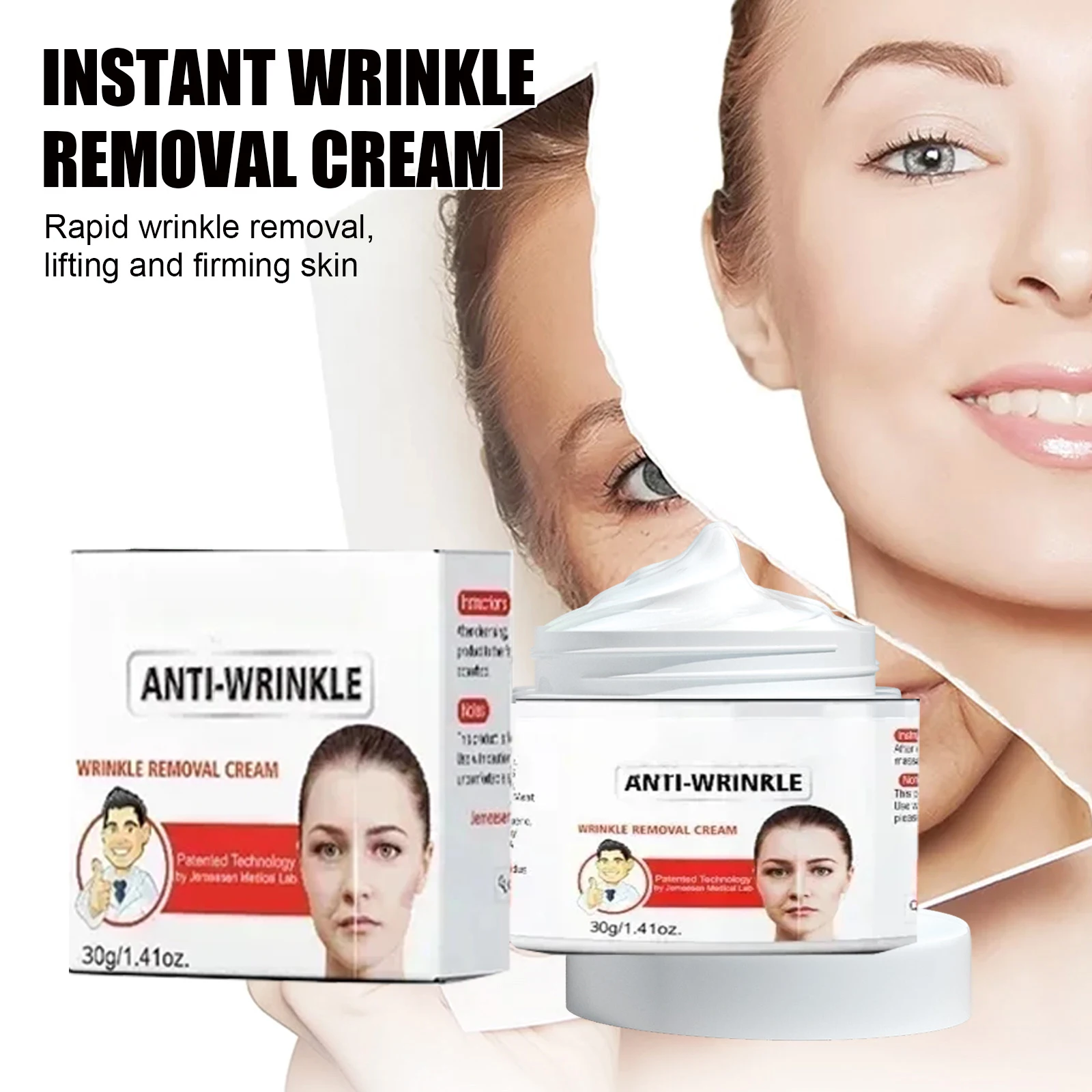 

Facial Anti-Wrinkle Serum Eliminates Wrinkles Firms Skin Removes Color Spots Diminishes Fine Lines Anti-Aging Essence Face Care