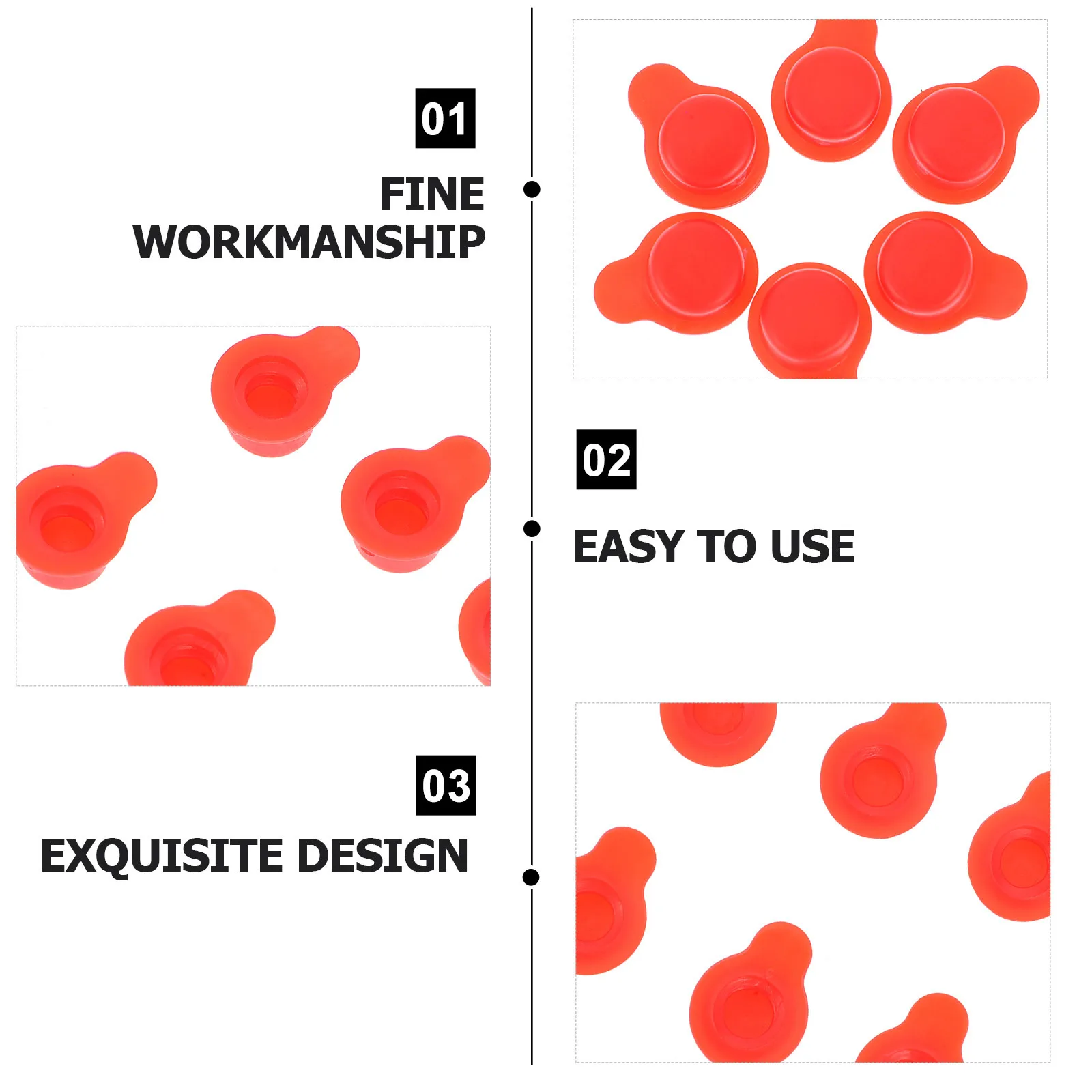 

200pcs Rubber Plugs Silicone Internal Thread Hole Caps Red Dustproof Corrosion Resistant Flame Retardant Protective Caps For