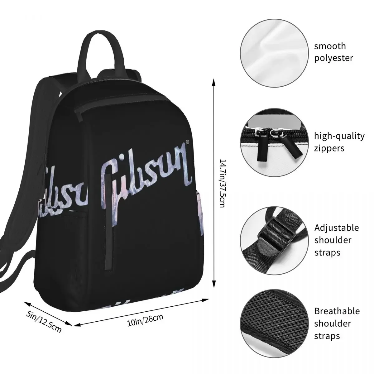 Gibson Les Paul Backpack Student BookBag Children School Bag Computer Shoulder Bags Men Women