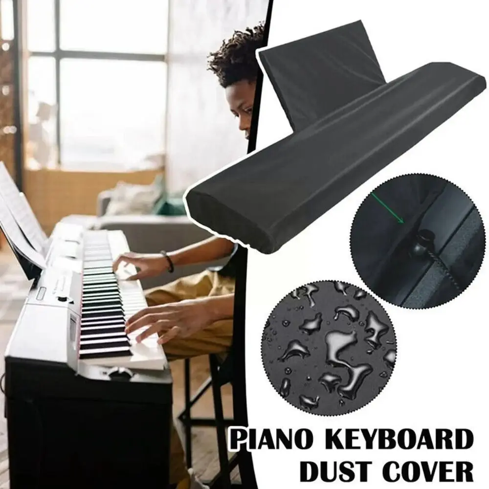 Duurzame Gelamineerde Stof Piano Keyboard Cover Waterdichte Stof Piano Stofhoes Zwart 88 Toets Piano Keyboard Cover