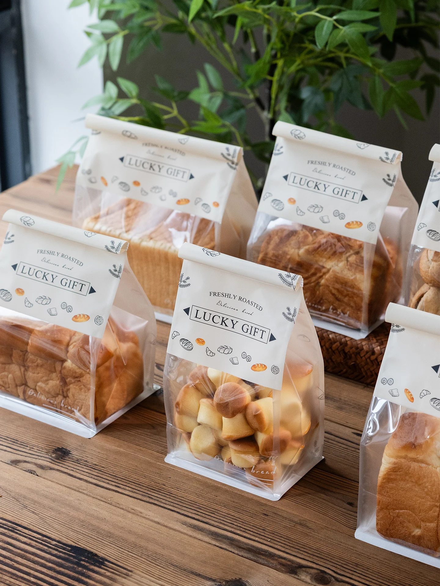 450g-トースト用包装袋-セルフシール-ベーカリーパン袋-クロワッサン袋-バンズ袋-キッチン製菓用品-使い捨て袋