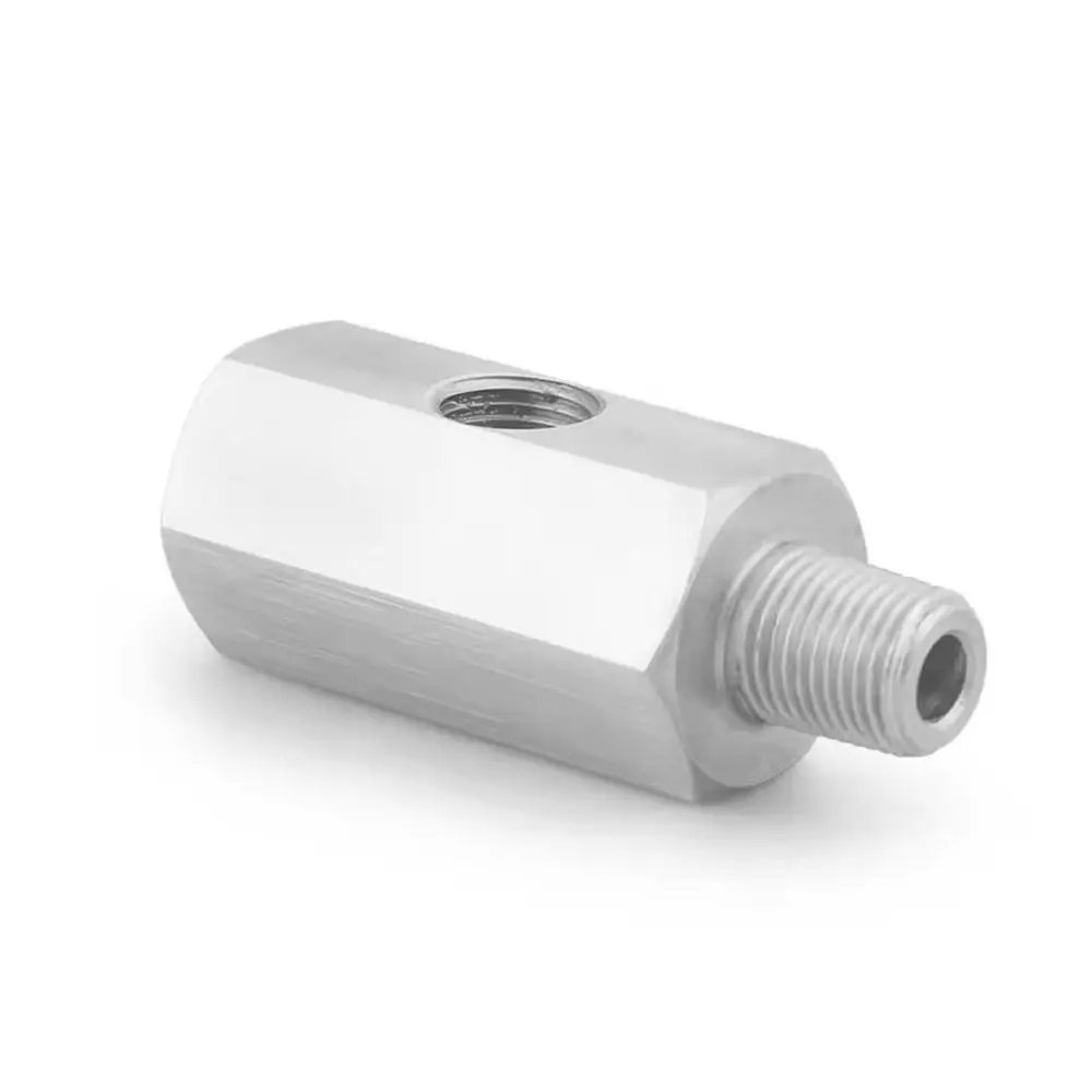 Stainless Steel Side Holes Oil Pressure Sensor Connector M12 M10 M14 1/8
