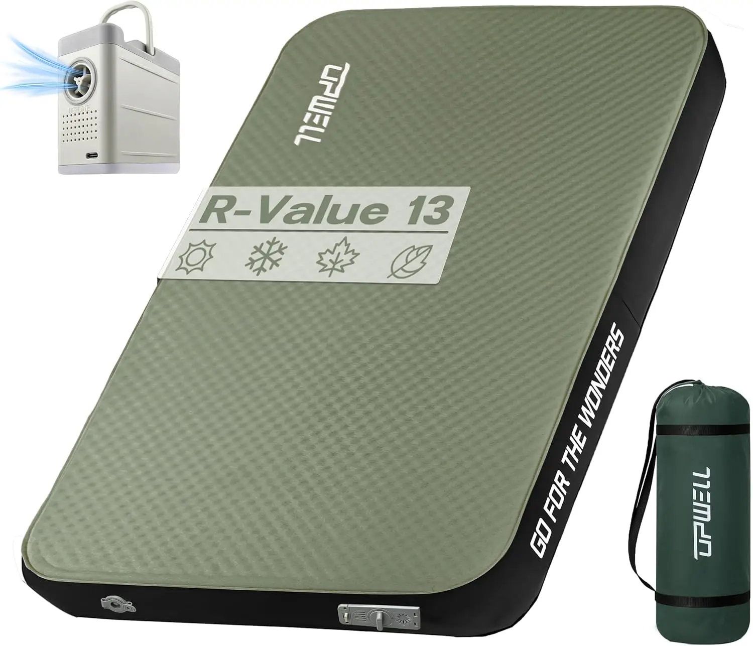 

Самонадувающийся спальный коврик толщиной 4,5 дюйма, походный матрас с пеной и насосом, портативный роликовый коврик