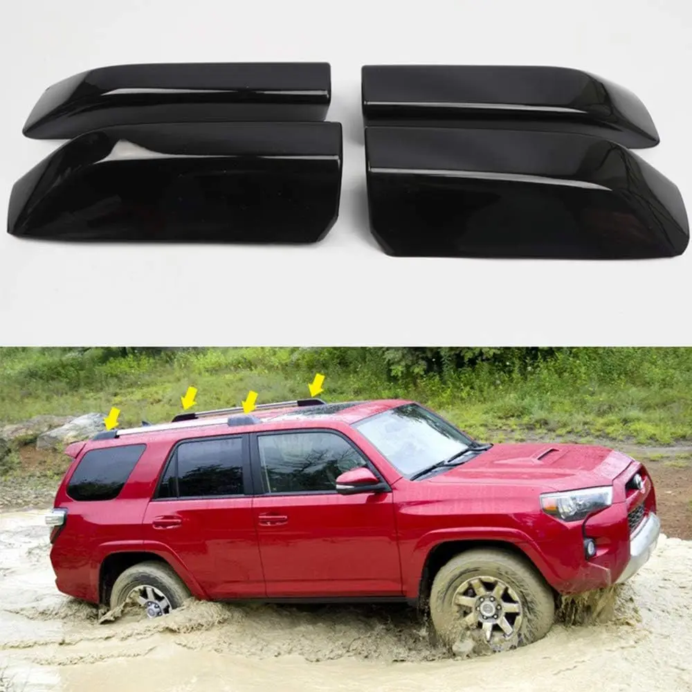 

for Toyota 4Runner 4WD N280 TRD Pro 2010-2022 ABS Roof Rails Racks Cap Cover Shell Roof Side Garnish Lid Car Accessories 4PCS