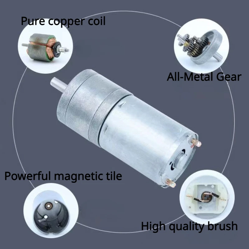 GA25-370 micro escova desaceleração DC O motor pode acelerar e reversar 6V12V24V com grande torque de engrenagem alto torque