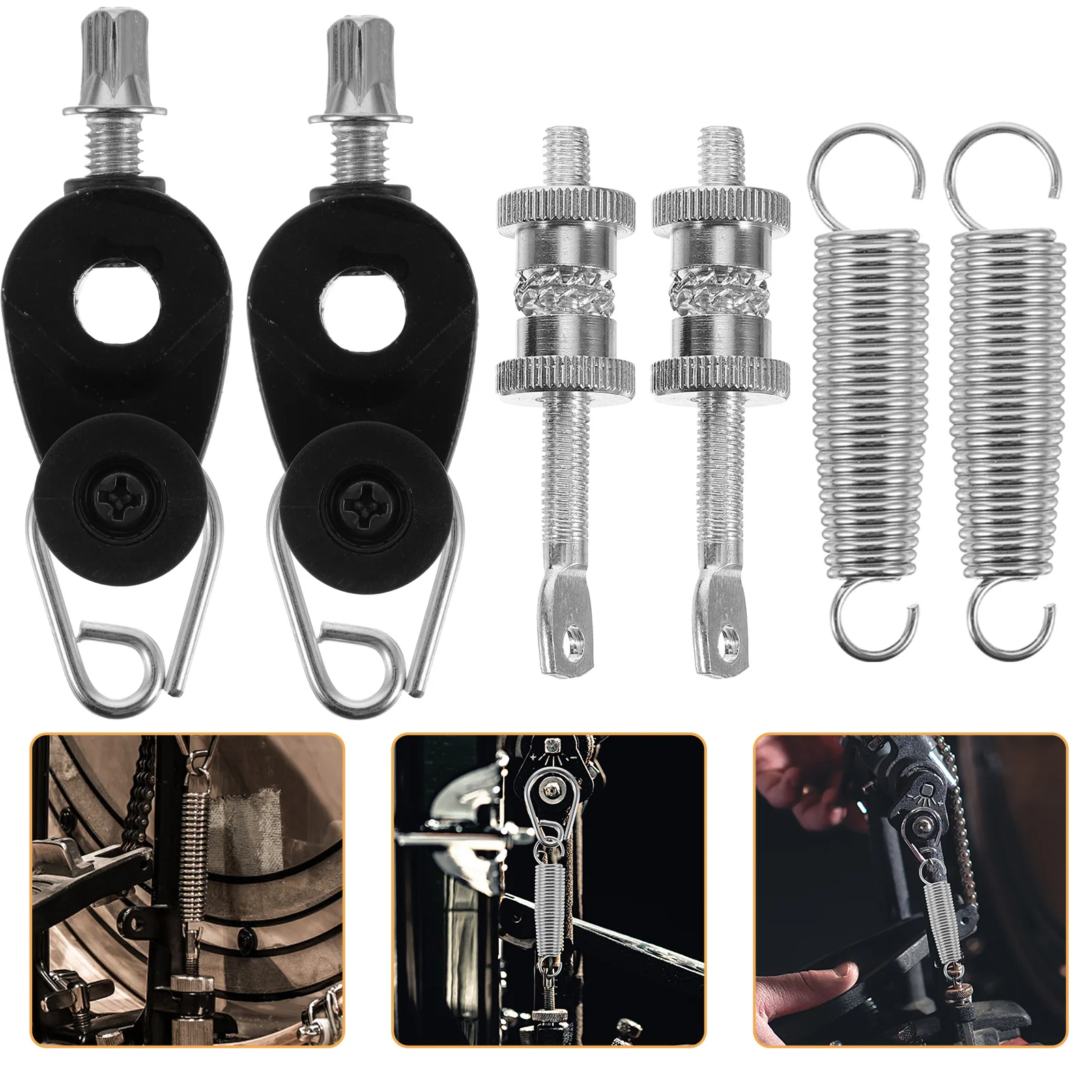 

2Pcs Solid Material Drum Foot Pedal Spring Flexible Operation Jazz Drum Accessory Spring Cam Tensioner Percussion Pedal Spring,