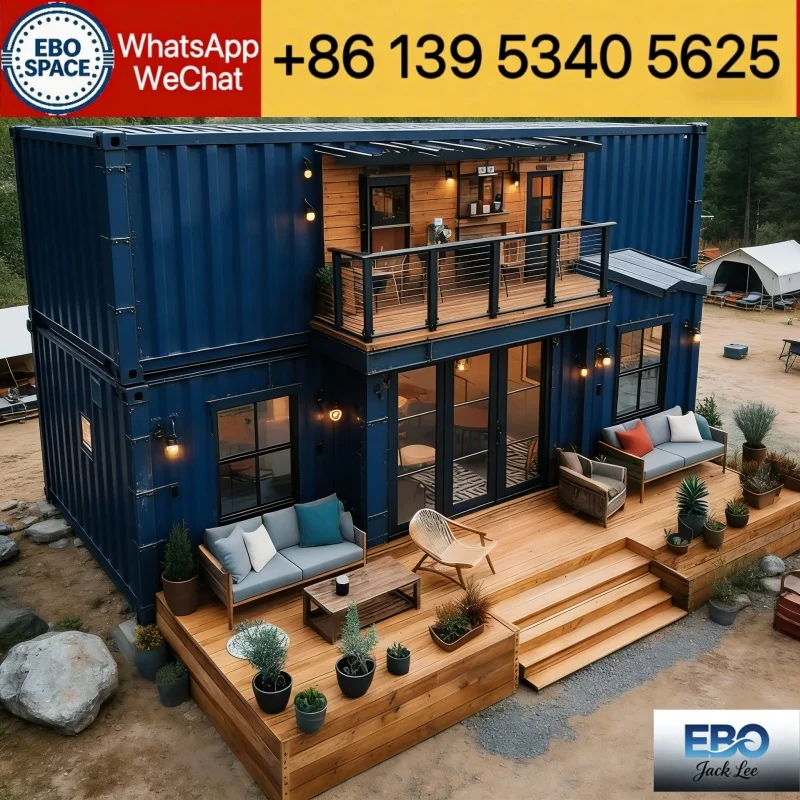 20ft Folding Micro-Villa 2-Bedroom Holiday Home Long Lifespan Expandable Good Transport Container
