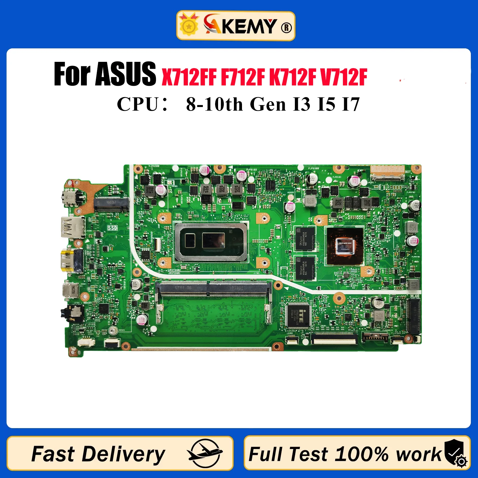 

X712FF Материнская плата для ноутбука ASUS X712F F712F K712F V712F A712F X712FF X712FB X712FJG X712FL X712FLC Материнская плата с процессором I3 I5 I7