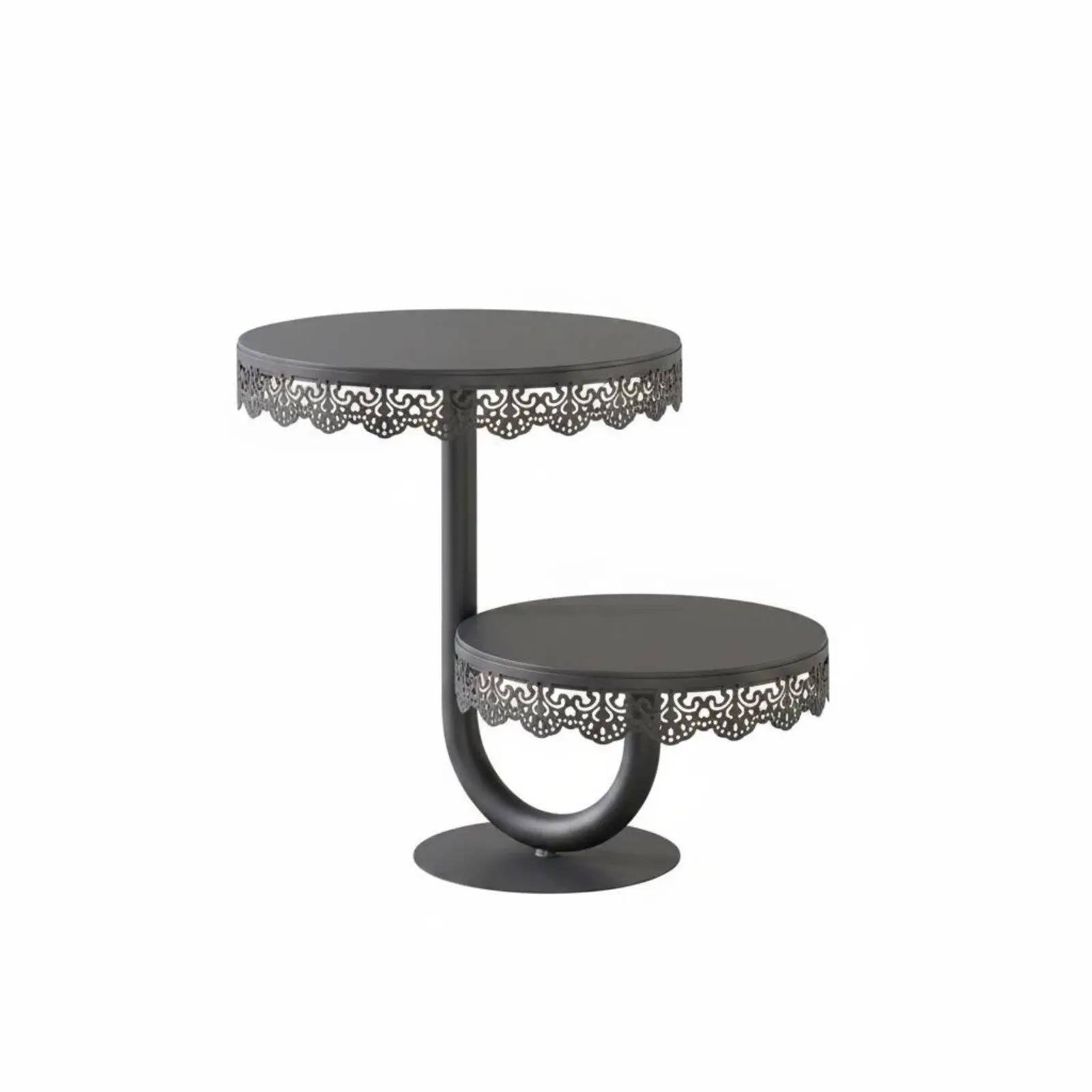 Vintage Style Wrought Iron Serving Stand for Tiered Sweets Fruits at Afternoon Tea Party Buffet
