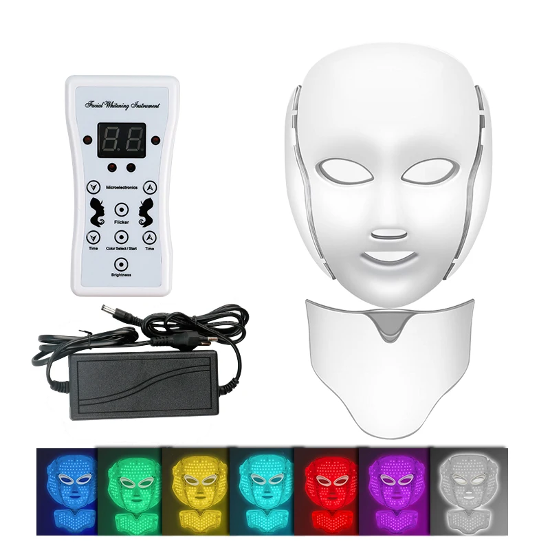 7-Farben LED-Phototherapie Gesichtsmaske zur Hautverjüngung, Aufhellung, Akne- und Porenbehandlung, Hautpflege-Schönheitsmaske für den Heimgebrauch