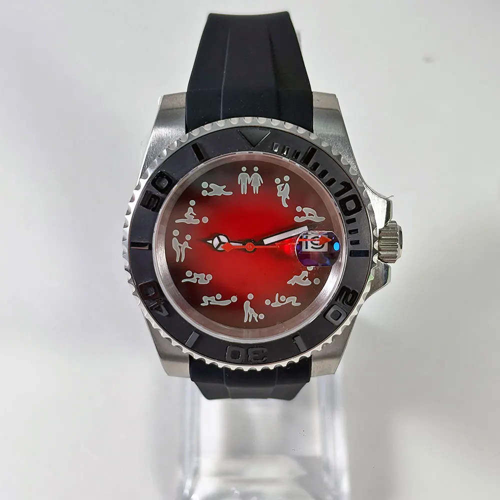 40mm 316L stainless steel sapphire fun posture watch, 10BAR waterproof suitable for NH34 35 movement customizable logo