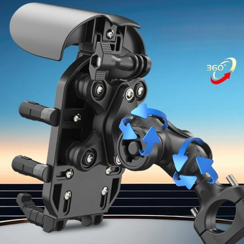 B03C Shock Absorbing Motorcycle Phone Mount Rack with Quick Release for Rough Terrain