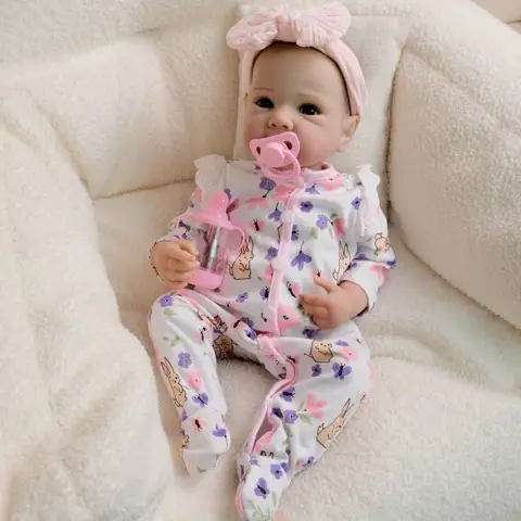 NPK 18inch Bettie Lifelike Full Body Reborn Baby Newborn Cuddly Doll with Hand Drawn Hair Multiple Layers Painting 3D Skin