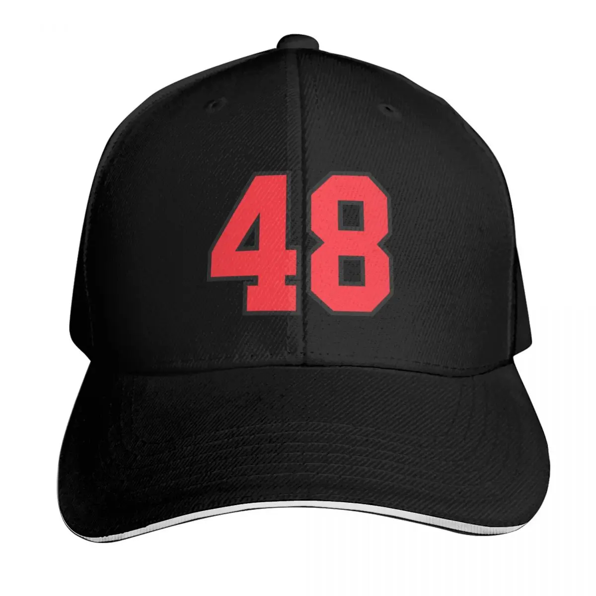 48 Sports Jersey Forty Eight Red Number Black Baseball Cap Men Women Casual Summer Sport Sun Cap
