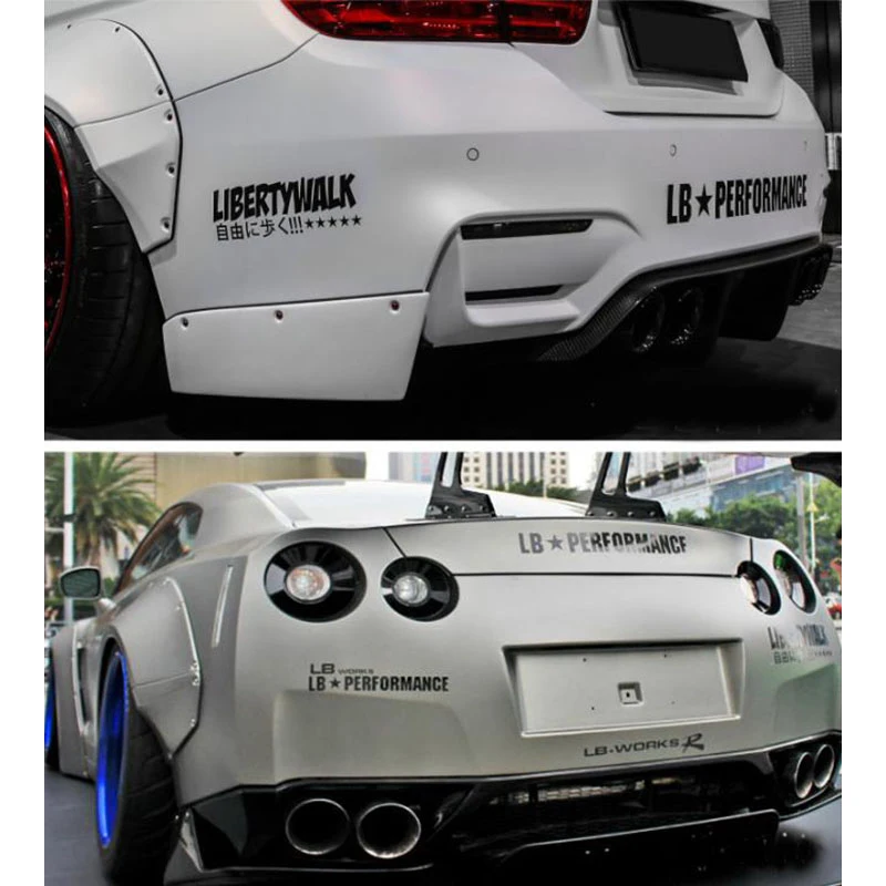 Performance Liberty Walk LB Rising Wide-bodied Modified Racing Bumper Sticker Reflective Car Window Hood Body Vinyl Decal