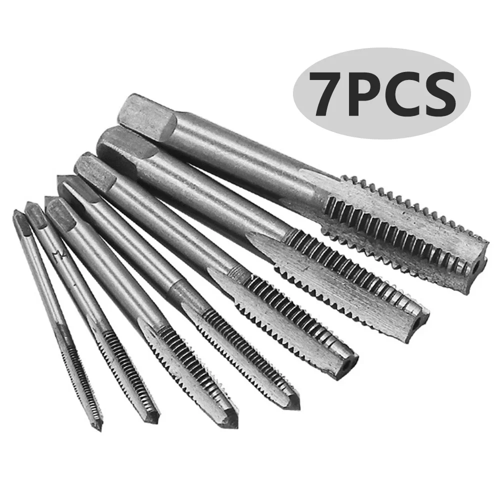Grifo 7 en 1, rodamiento de M3-M12, cono de acero, punta en espiral, rosca de tornillo estriada recta, herramienta manual, taladro de tapado de enchufe métrico