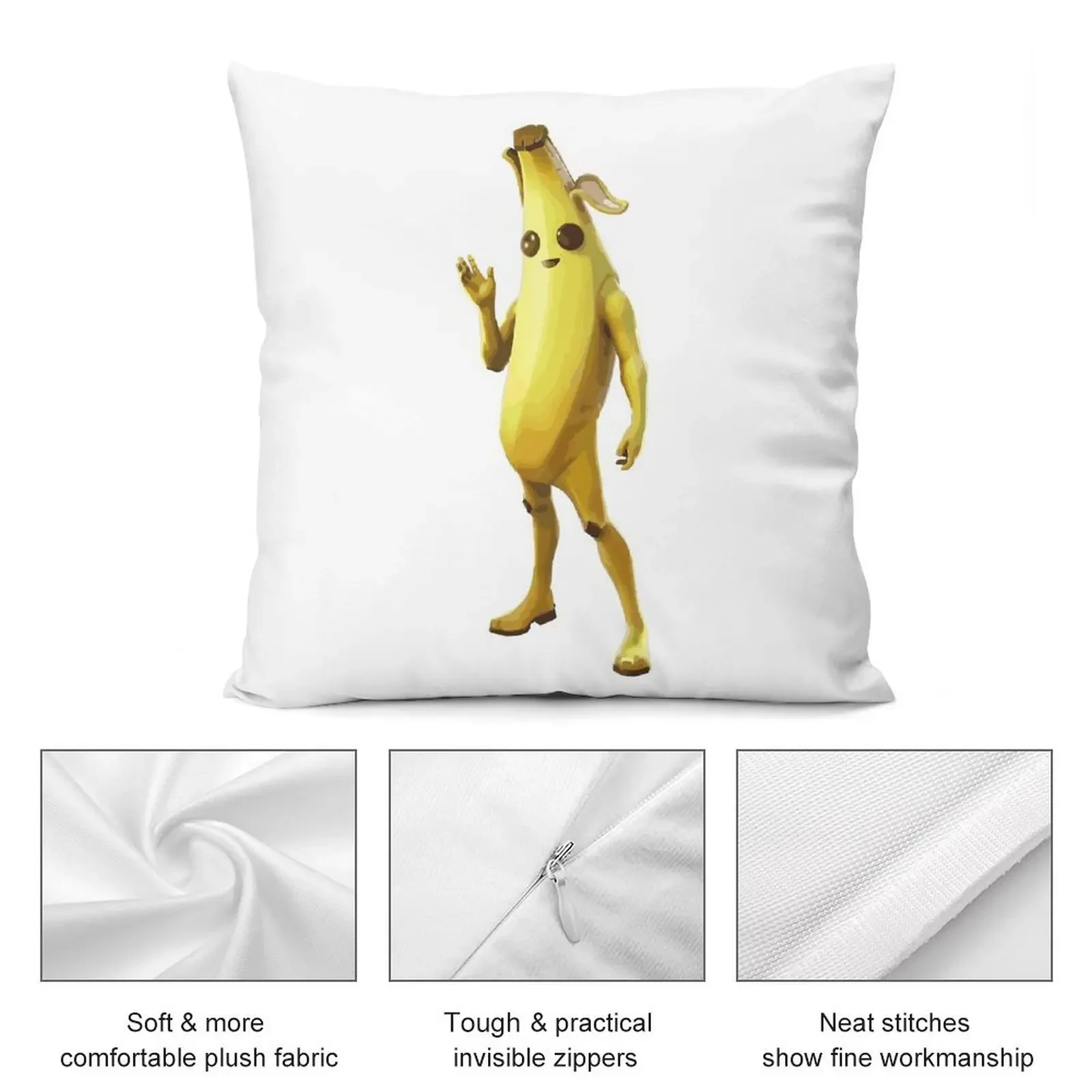 Banana Peely Gaming Character Throw Pillow Sofa Cushion Cover Embroidered Cushion Cover Decorative Cushion Cover pillow