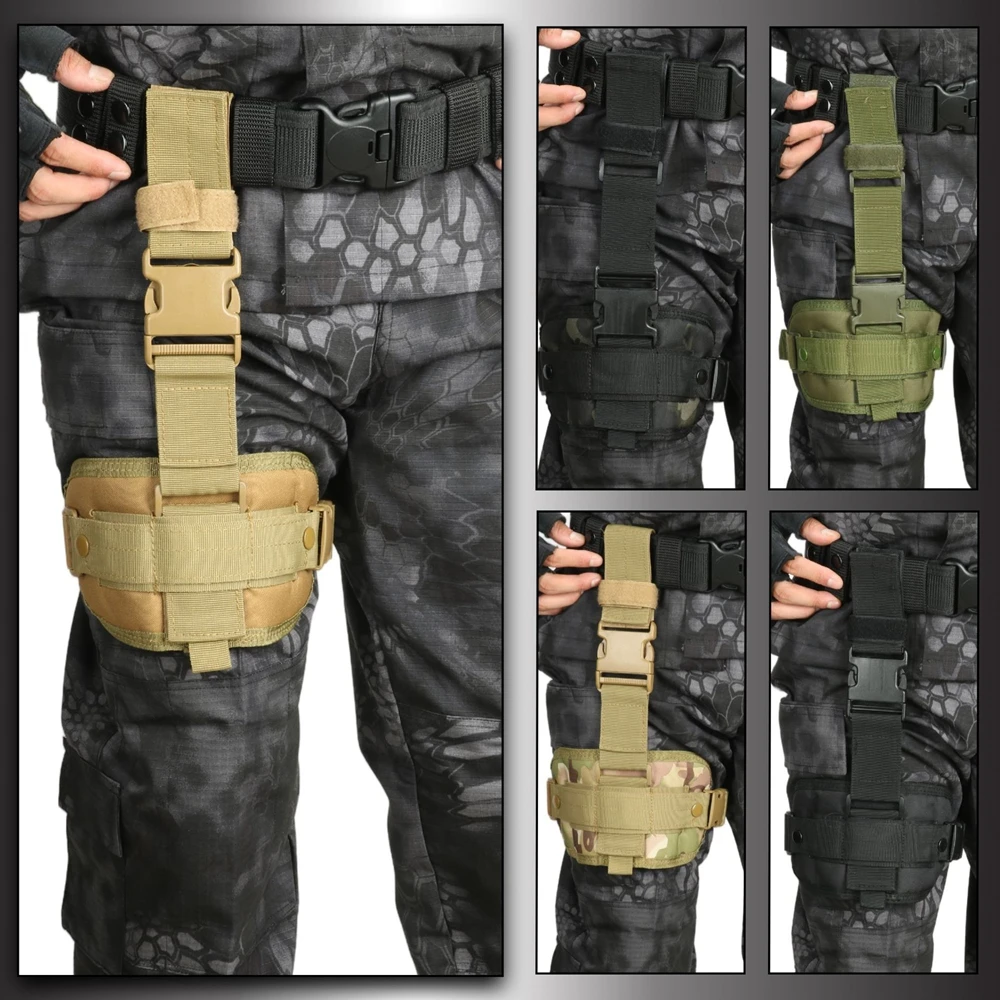 

Тактическая панель-платформа MOLLE для крепления на бедро с кобурой для пистолета, высоким креплением, ремнем с пряжкой и мягкой сетчатой внутренней отделкой