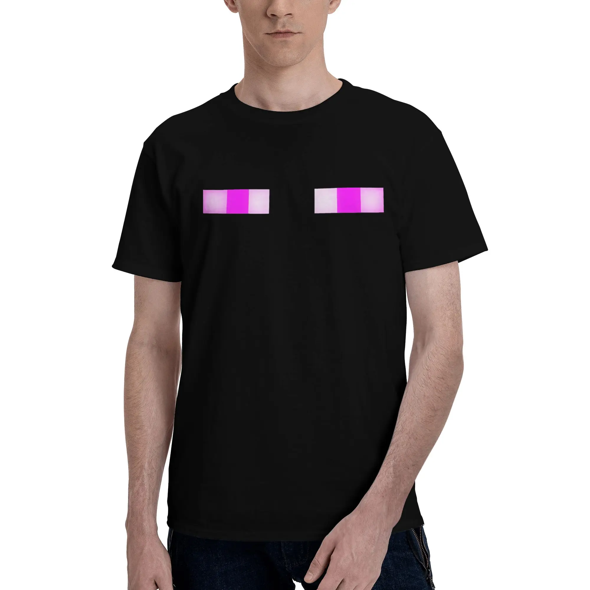 Enderman Eyes Game Graphic Printed T-shirt Men Women Short Sleeve Cotton T-shirt Men's T-shirts 2026 Summer New Men's Clothing