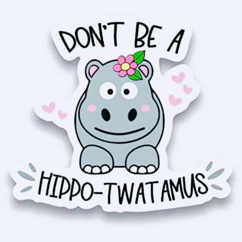 15*15cm Don't Be A Hippo-Twatamus Vinyl Decal Sticker - Car Truck Van SUV Window Wall Cup Lapto,KK