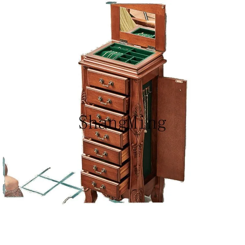 

Премиум-шкаф для хранения ZYY, из массива дерева, для спальни, с ящиками, в ретро-стиле, для украшений.