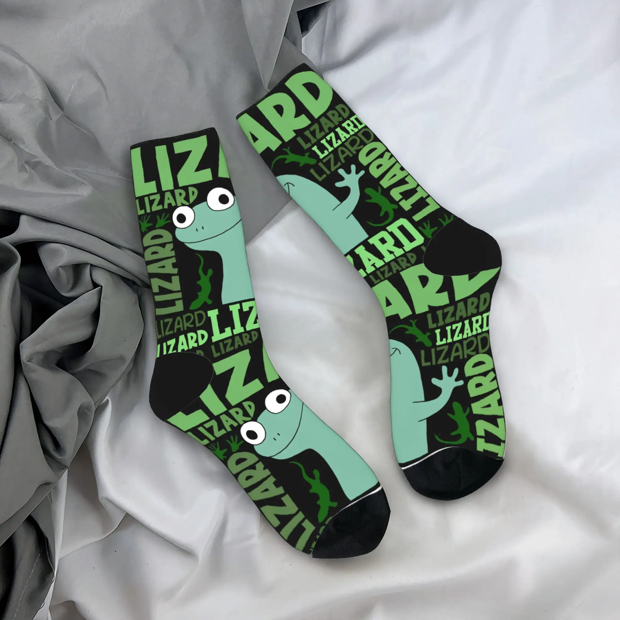 Women Men Socks Tom The Lizard  Hoppers  Stockings Anti Slip Medium Soft Socks Winter Korean Pattern Running Socks