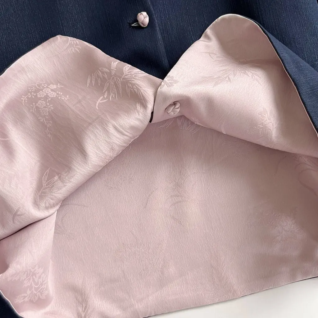 

Korean Women's Denim Coat 00XD-3940 Autumn New Double-Sided Wrought Jacquard Style Wholesale Buckle Jacket