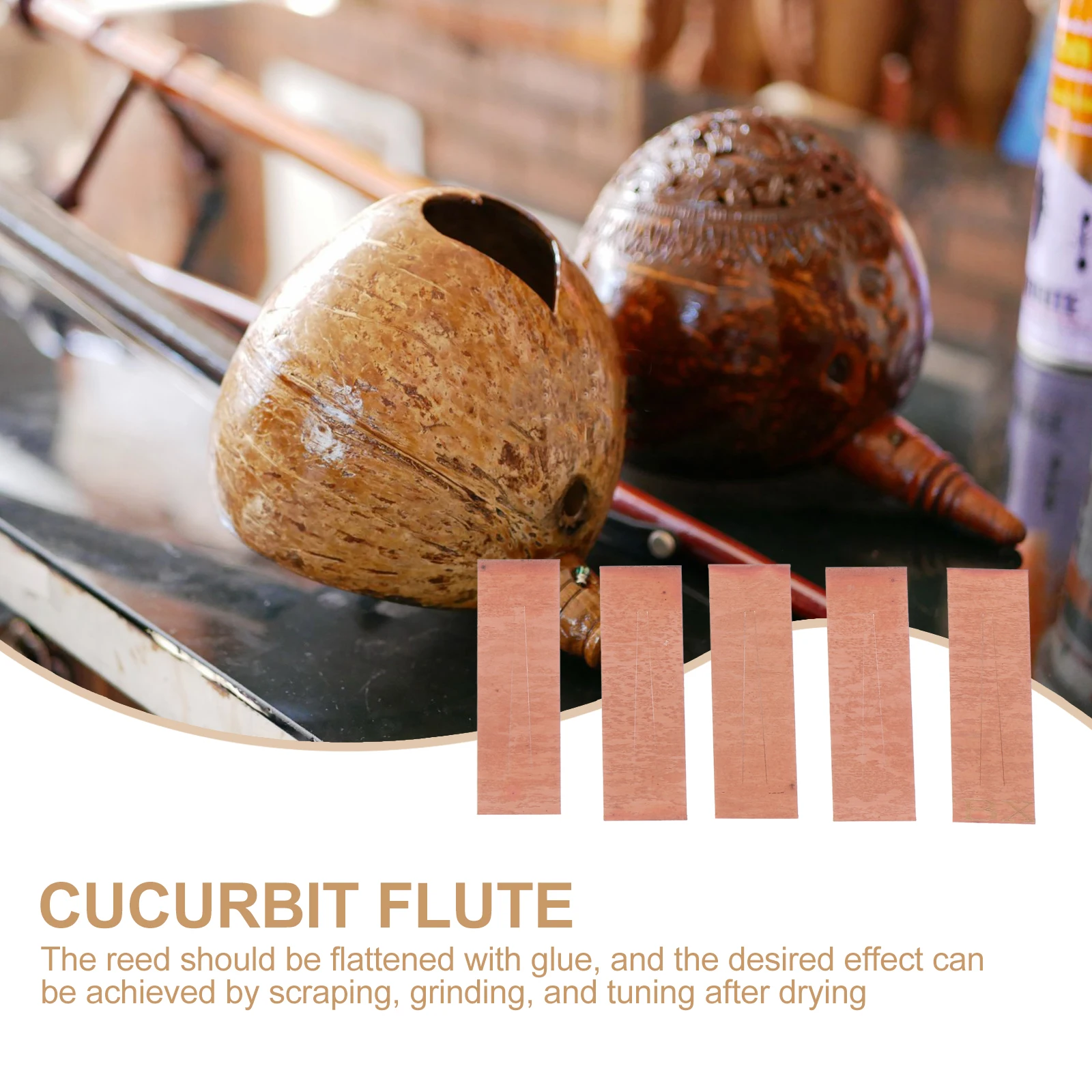 

5 Pcs Cucurbit Reed Flute Parts Accessories Traditional Instrument Supplies Brass Hulusi