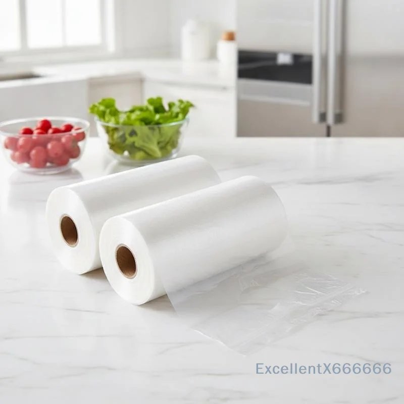 Food Fresh-Keeping Bags Easy Tear Disposable Plastic Roll Bags Handheld for Home Kitchen Supermarket Shopping Use