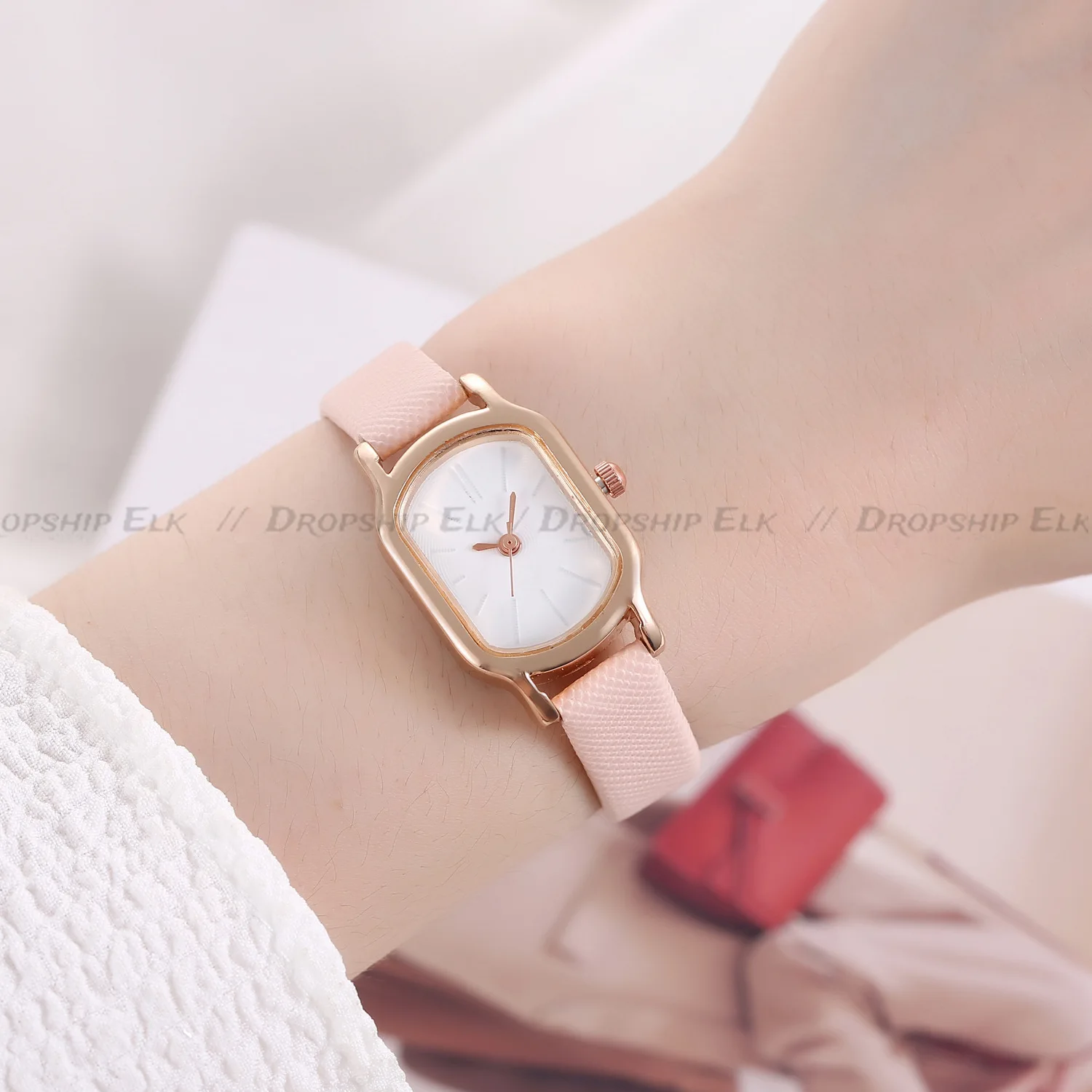 Ladies Watch Korean Square Watch Female Strap Small Student Net Red Simple Temperament Belt Quartz Watch Small GreenWatch