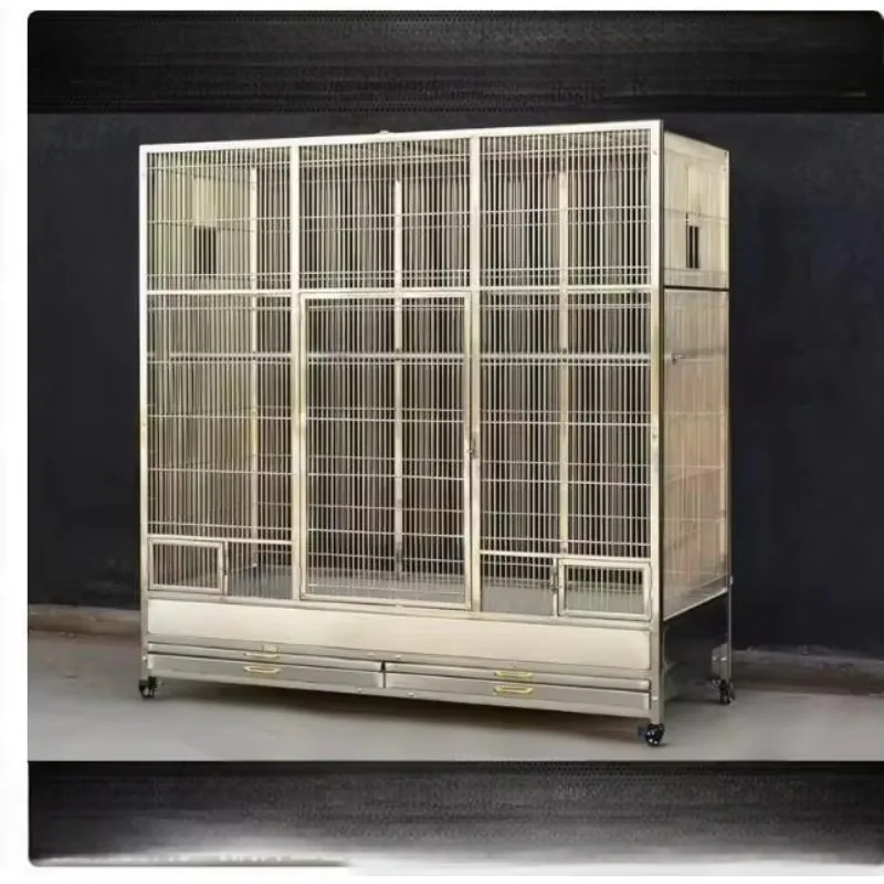 Pet Dog Cage 304 Stainless Steel Solid Multi-layer Hospitalization & Display Cage Carrier Plastic Tray