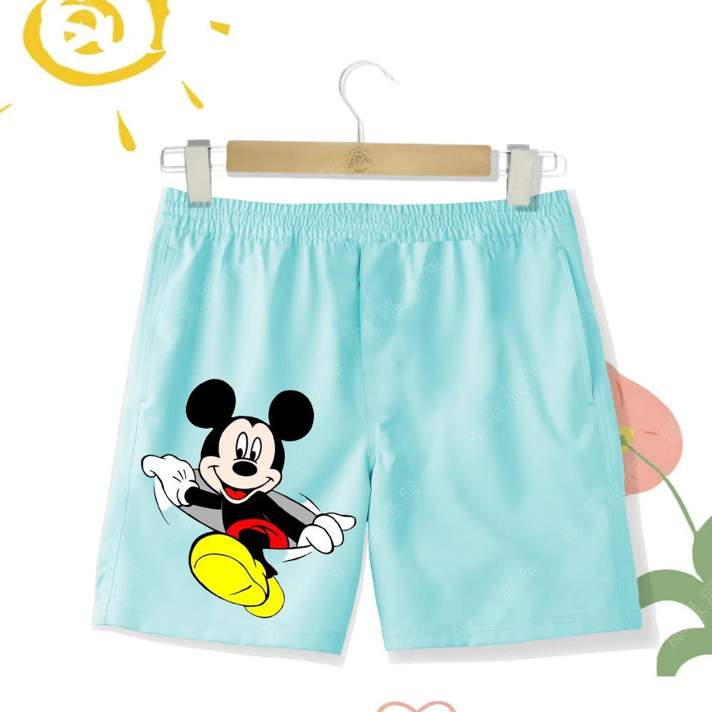 Summer swimming trunks Boys cartoon cute Mickey Disney series Swimming beach trunks Girls casual pants Children\'s shorts