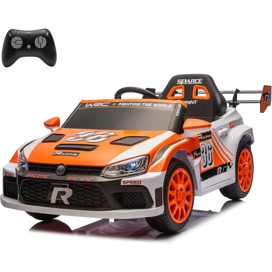 รถยนต์ไฟฟ้าสำหรับเด็กอายุ 3-8 ปี ขับเคลื่อนด้วยแบตเตอรี่ 12V พร้อมรีโมทคอนโทรลสำหรับผู้ปกครอง มอเตอร์ทรงพลัง 3 ระดับความเร็ว รถสปอร์ต