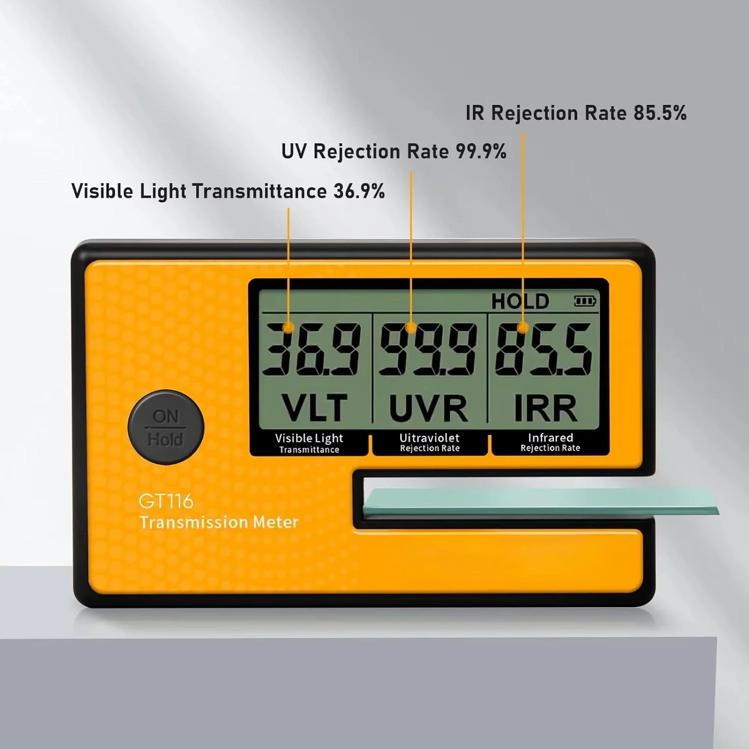 3-in-1 Digital Solar Film Meter-VL UV IR Detection, Car Window Tint Meter for Transmission, Tint, and Solar Film Testing