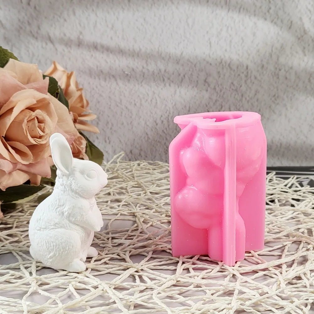 

Mini Rabbit Plaster Ornaments Candle Mold, DIY Candle Making Supplies, Easter Cute Bunny Decoration,Soap Mold