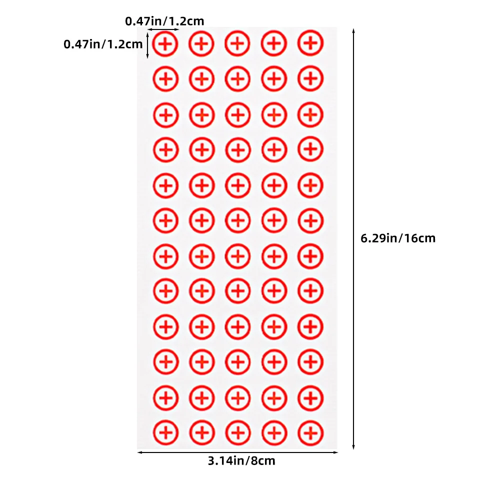 12Mm Polarity Stickers Positive Negative Labels Self-Adhesive Electrical Identifier For Office Industrial Use High