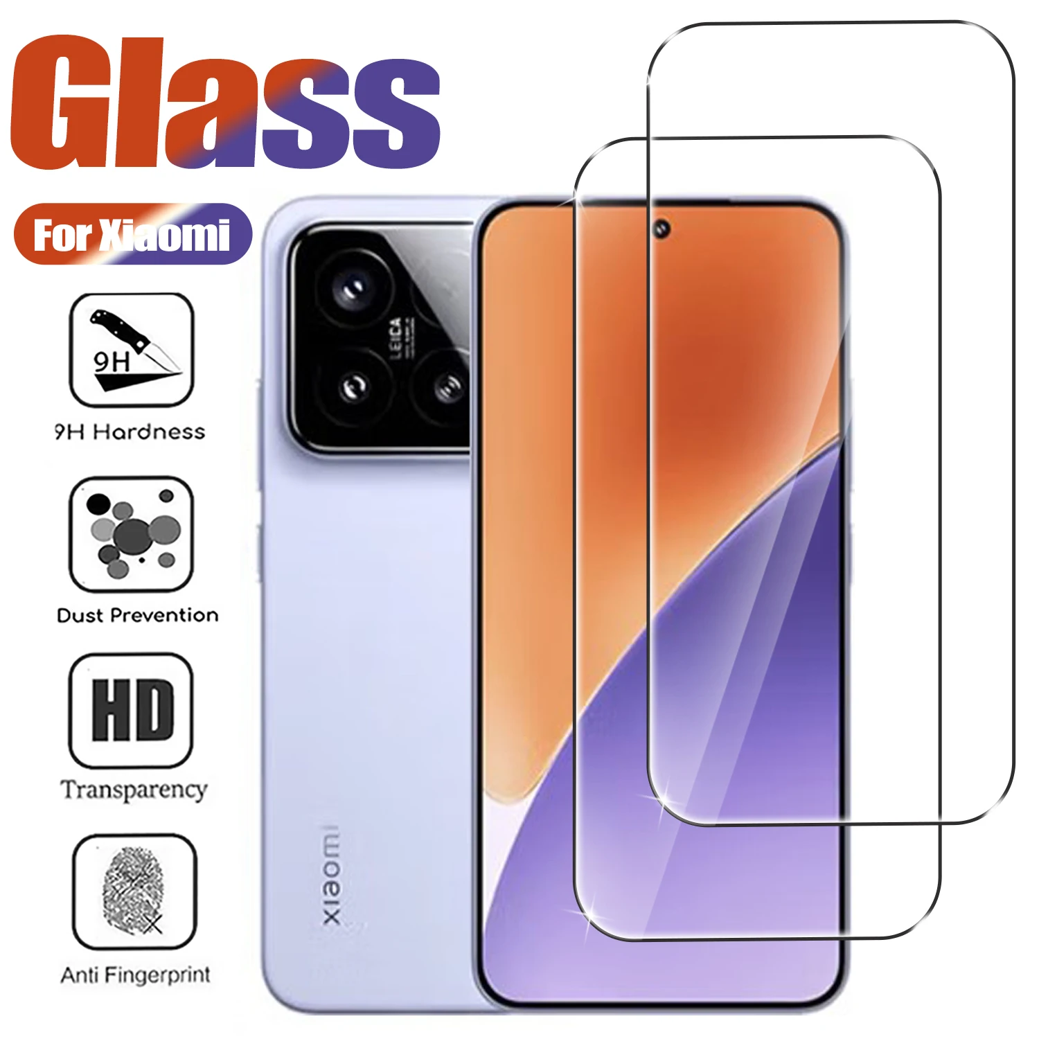 

2Pcs Tempered Glass For Xiaomi 15 14 13T Pro HD Screen Protector On Xiaomi Mi 12 11 Lite Protective Cover Glass