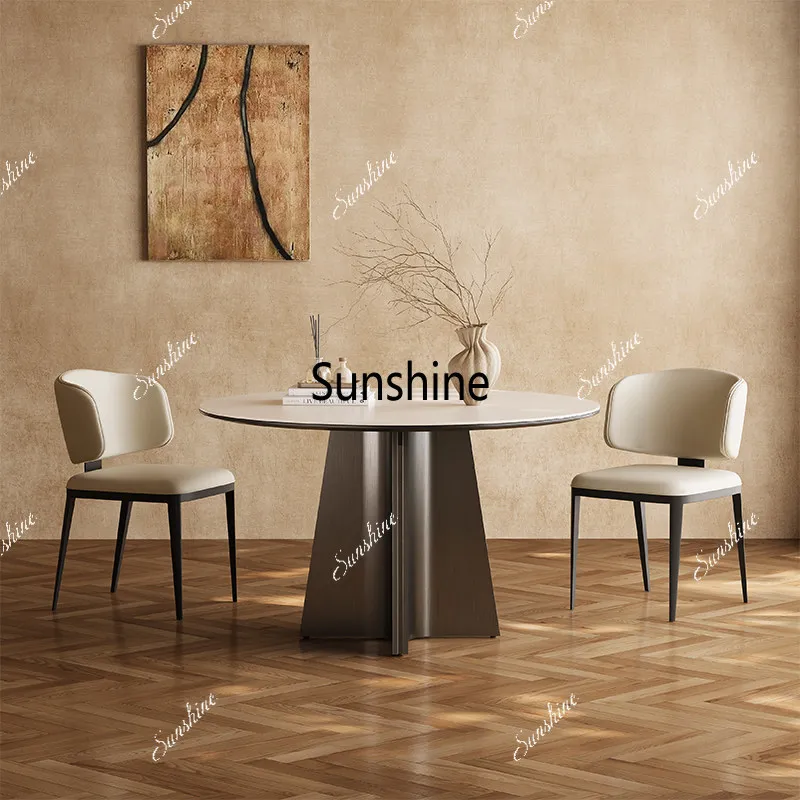 Bauhaus rock slab dining table living room household small apartment round dining table