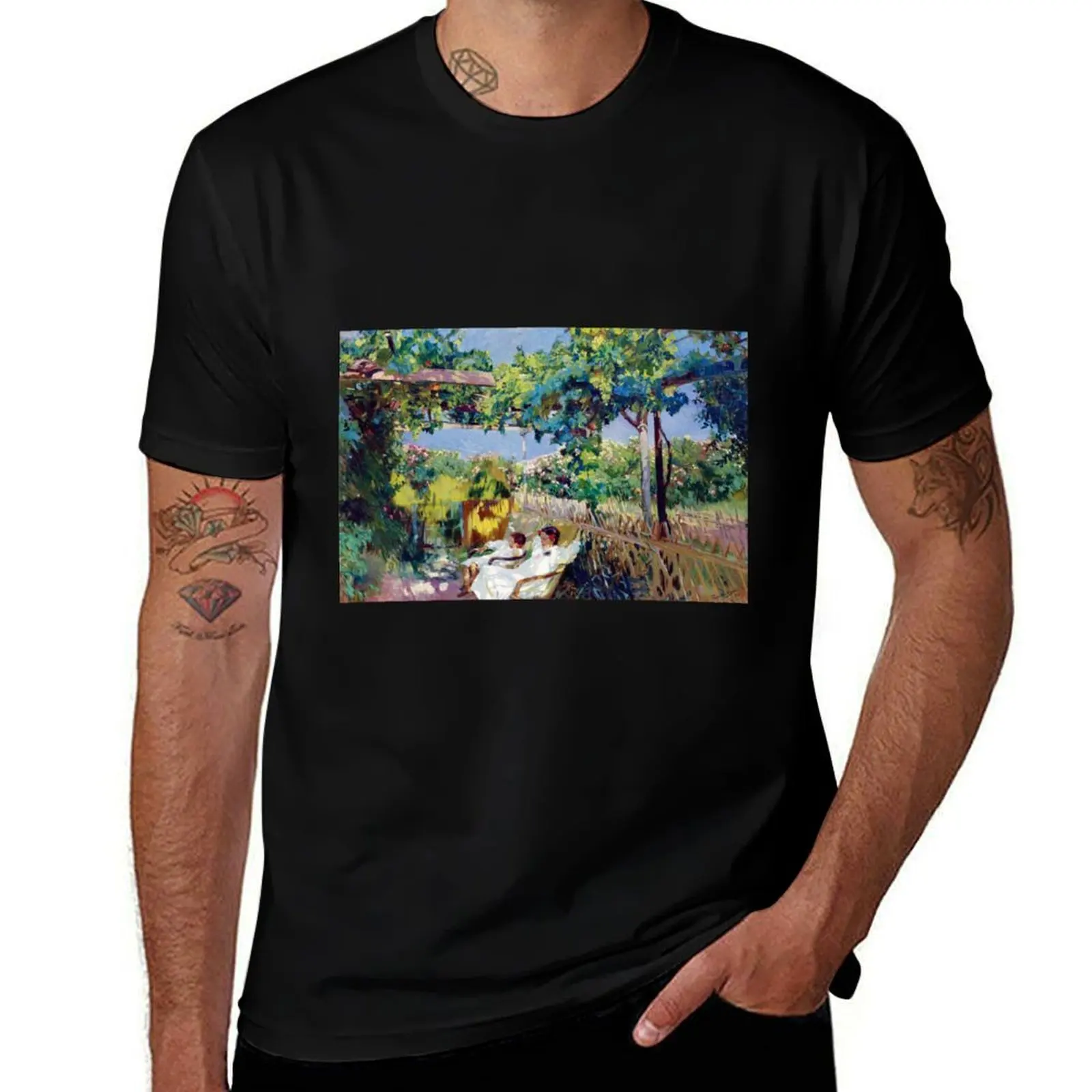 

Joaquin Sorolla y Bastida - Nap in the Garden 1904 T-Shirt cotton graphic tees essential t shirt outfits for men