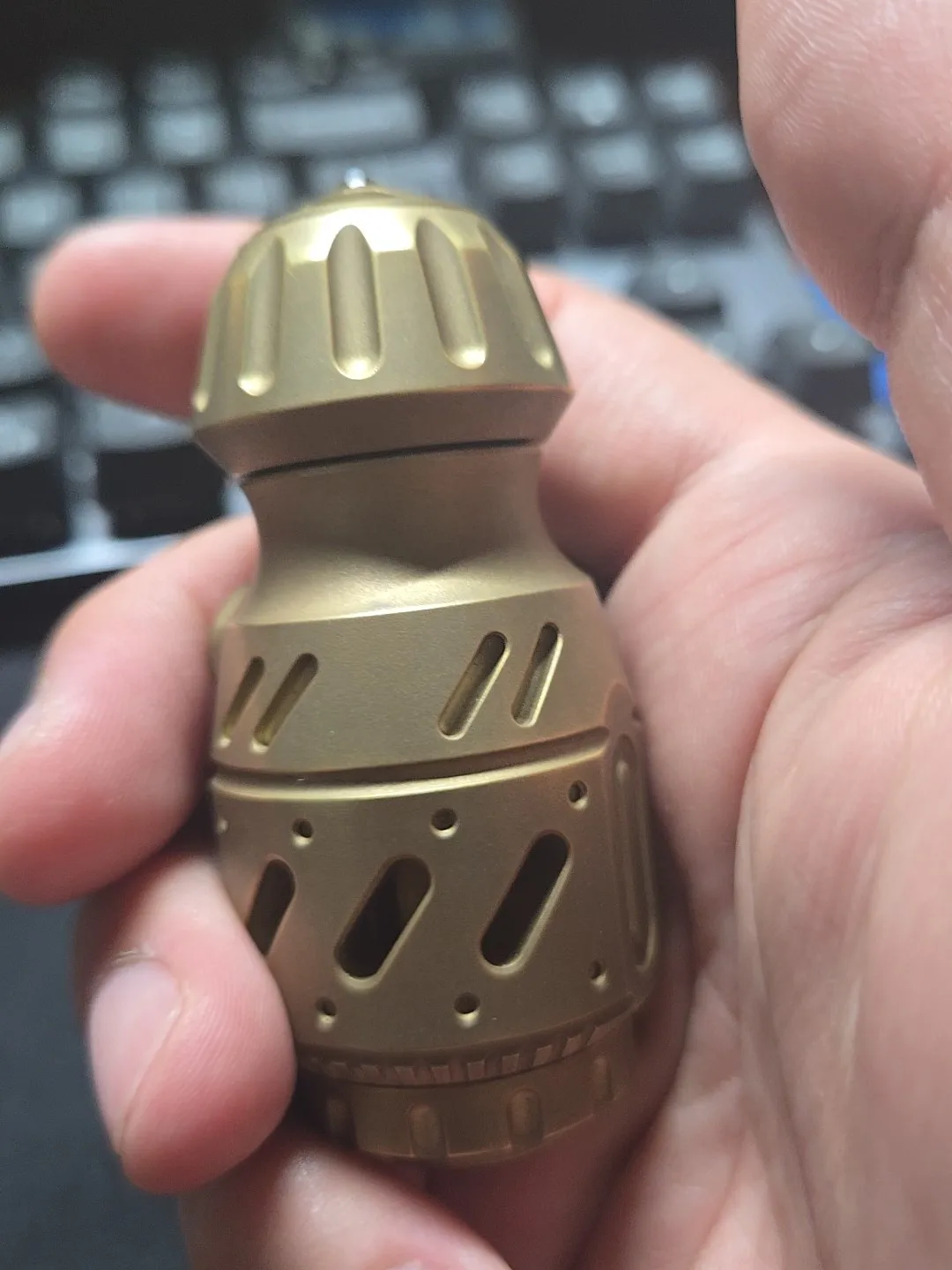 Sharp Shark Boy 2.0 Brass Push Egg, Brass Out of Print Material