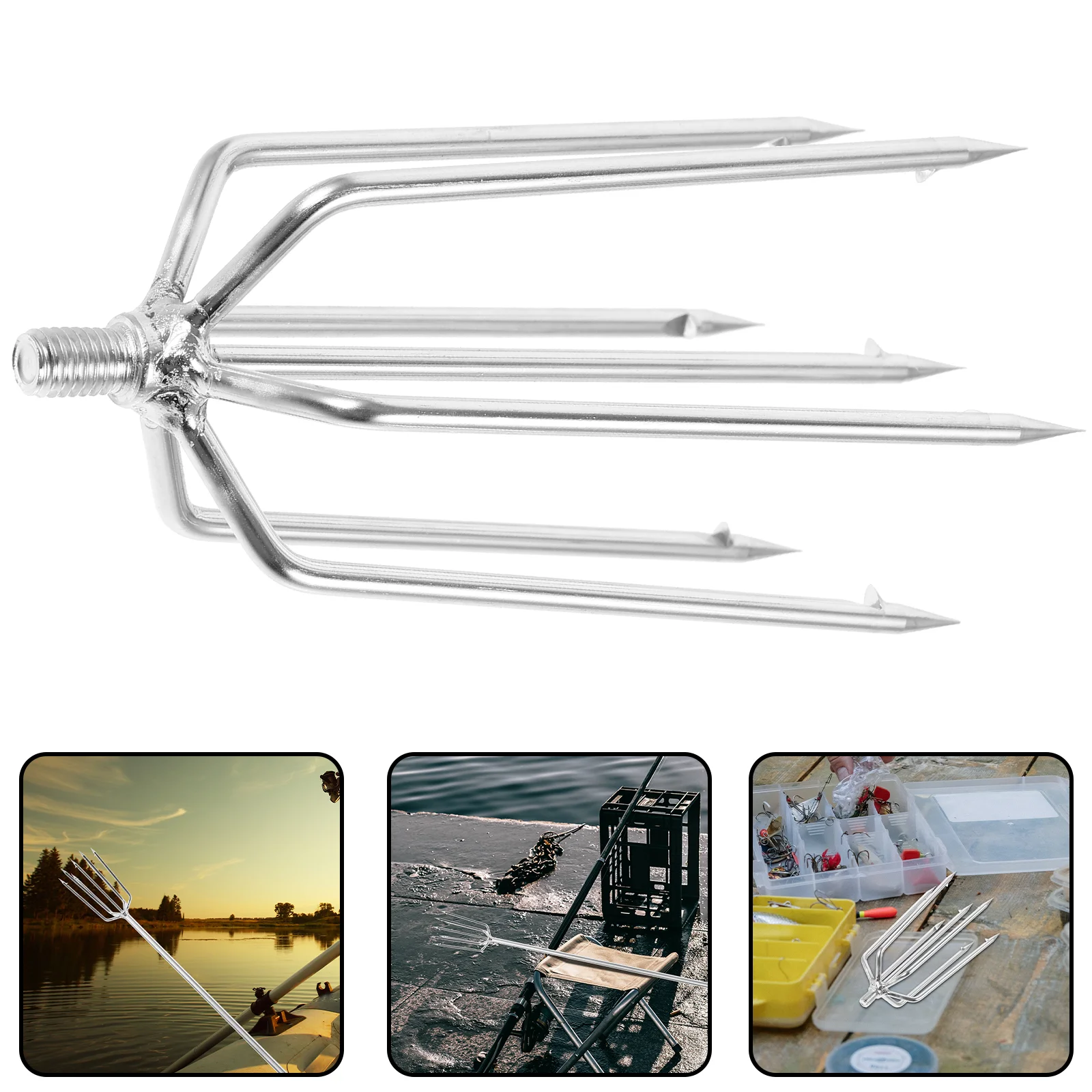 Spearing Tool Fishing Supplies Multipurpose Prongs Fishgig Barb Fork Stainless Steel Metal