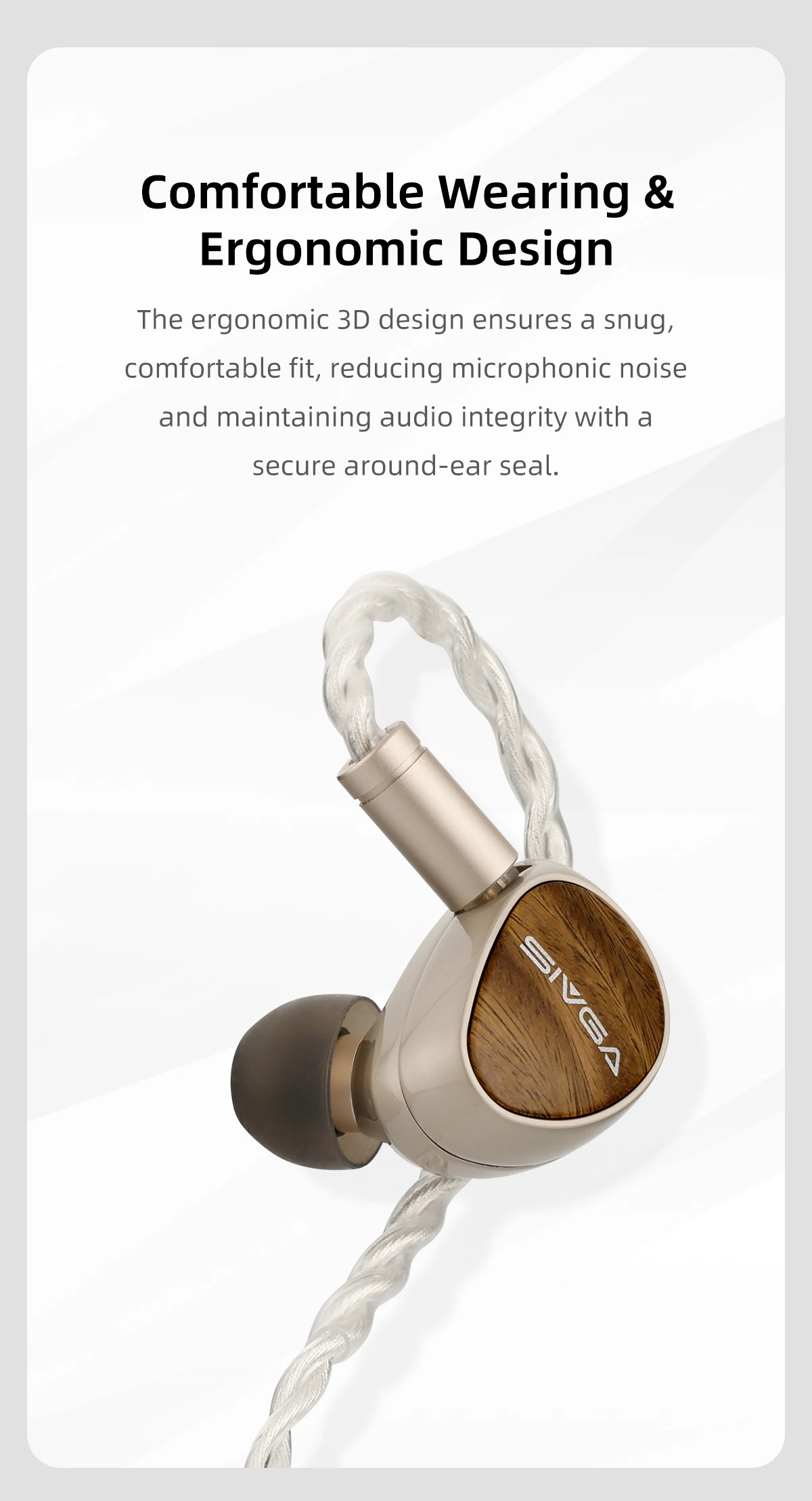 SIVGA Que UTG Flat Glass Diaphragm Dynamic Driver High-Fidelity In-Ear-Kopfhörer mit Kabel, grünes Sandelholz, mit abnehmbarem Kabel – Detail 10