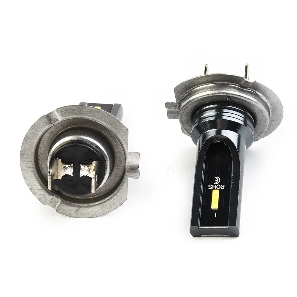 Car LED Headlight DC 12V-24V Error Free Yellow 2pcs/Set 3000K 6SMD 7500 Lm Aluminum Alloy Shell Bulb Hi/Low Bulbs