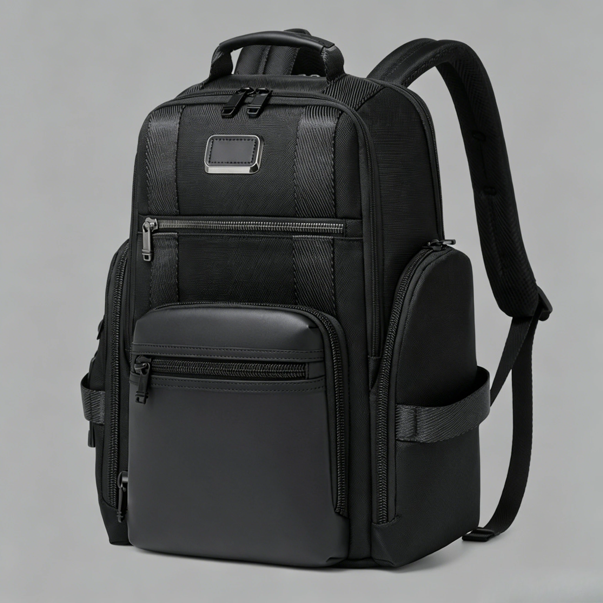 

New Men's Business Casual Backpack 15.6 Inch Laptop Bag Waterproof Ballistic Nylon Wear-resistant Rucksack with Curved Straps