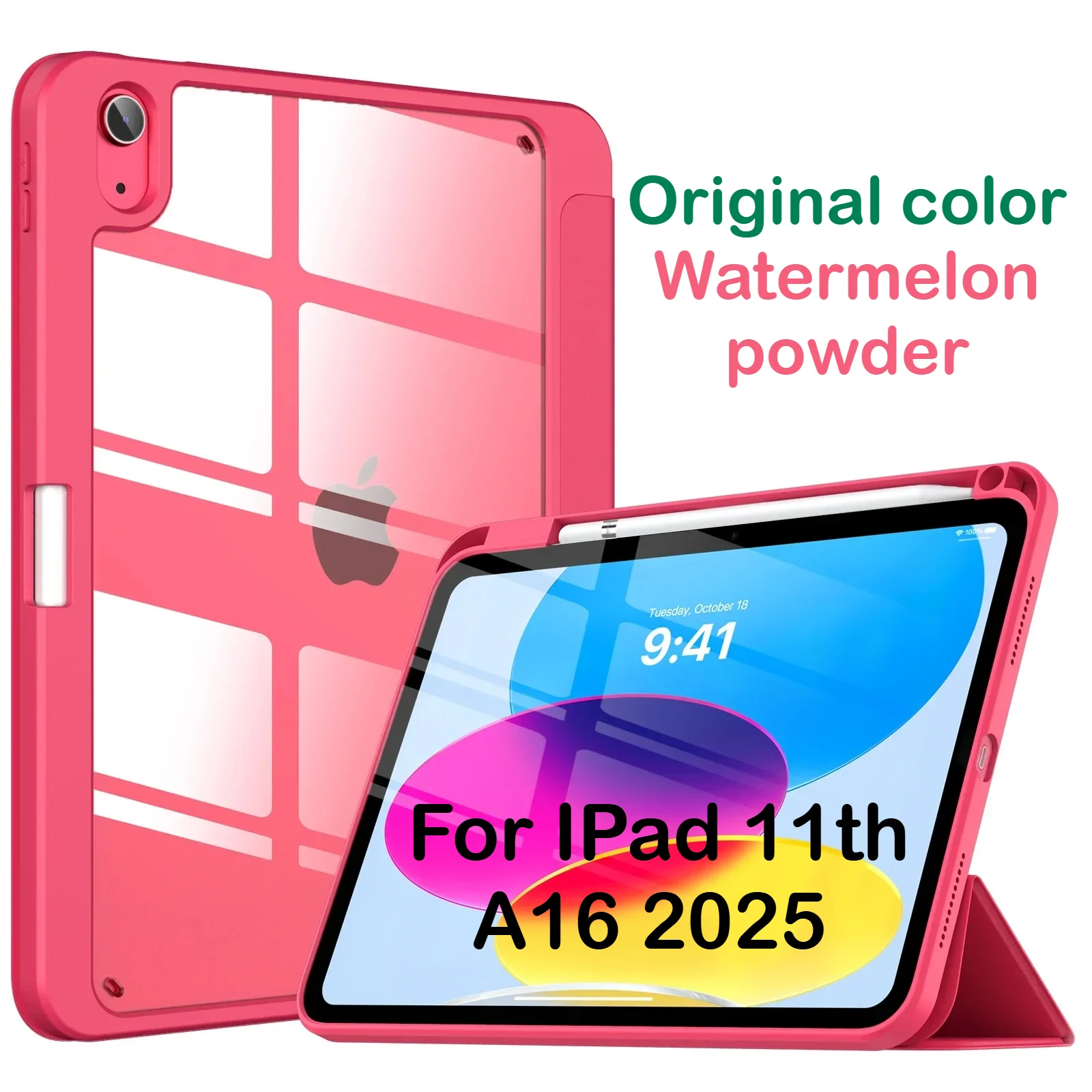 

Hot Pencil Holder Case for IPad A16 11th 2025 10th Pro Air 11 M5 M4 M3 M2 Hybrid Slim PU Tri-fold Stand Acrylic Protective Cover