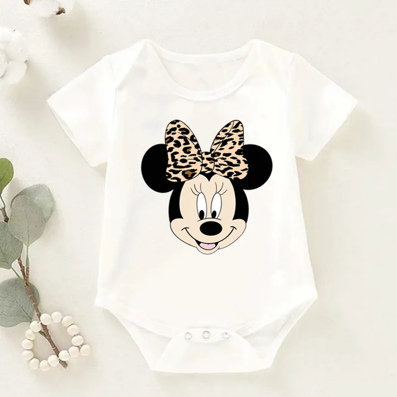 New Summer Cute Minnie Mouse Baby Bodysuit Summer Cotton Baby Clothes New Born Boy Girl Jumpsuit Infant Rompers