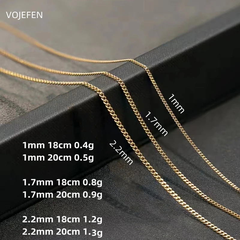 VOJEFEN 18K الكوبية سلاسل سوار مجوهرات للمرأة الأصلي AU750 الذهب الحقيقي الفاخرة شخصية مصمم شهادة المصوغات