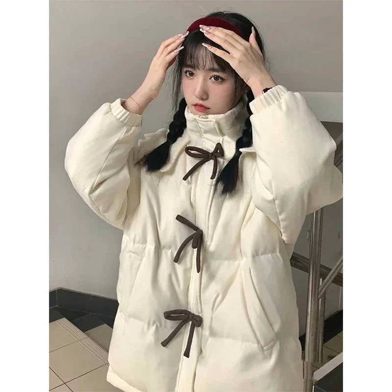 2023 Winter New Parkas Women Korean Design Sense Long Sleeve Solid Color Niche Jacket Loose Cute Versatile Coats Female